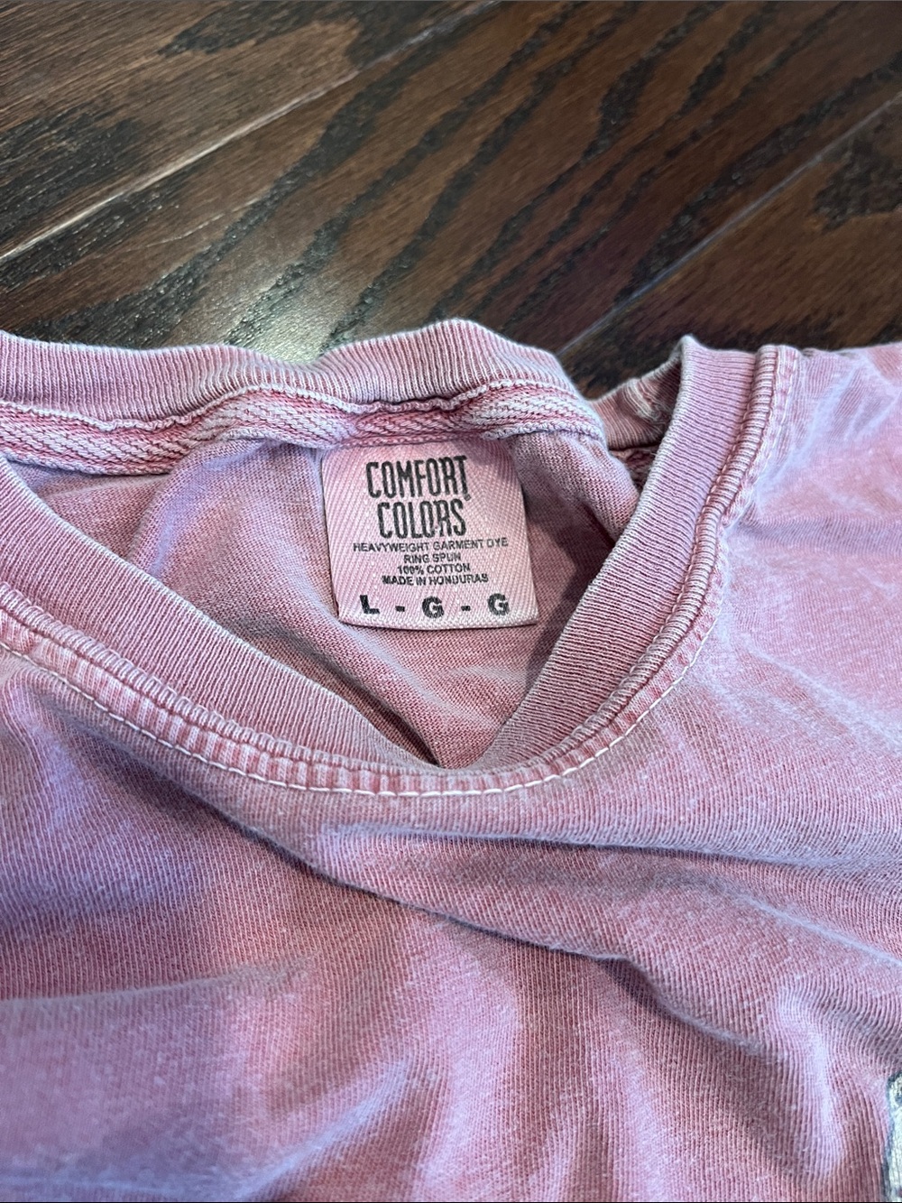 Comfort Colors Dusty Pink Washed Tee with Small Chest Print - Picture 2 of 3